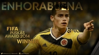 James Rodriguez ganador del premio puskás al mejor GOL del año.