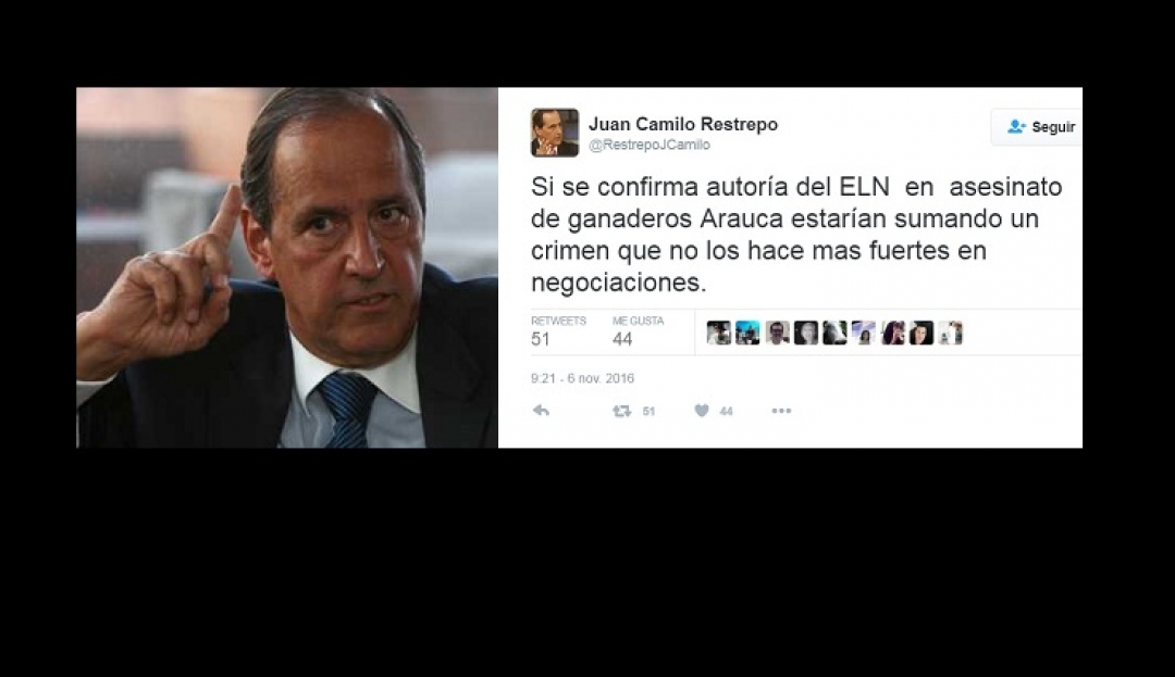 Juan Camilo Restrepo, Jefe negociador con el ELN cuestiona…