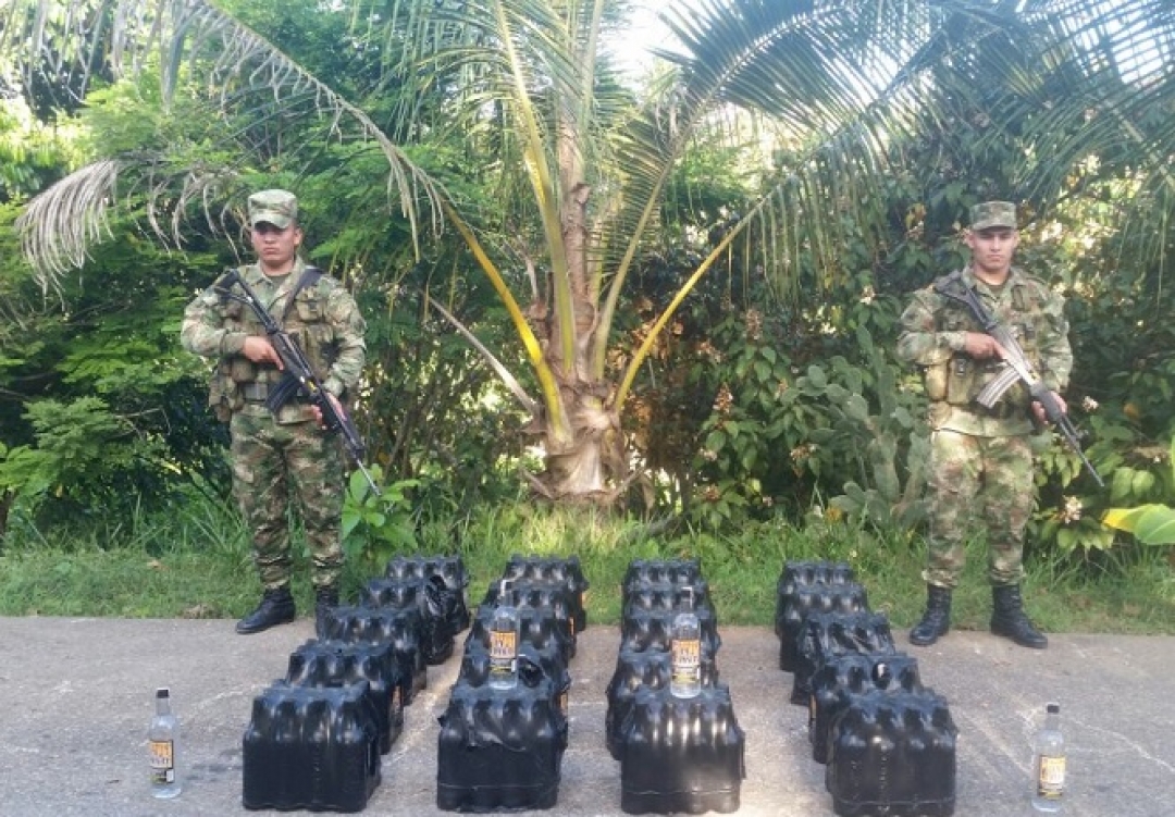 Ejército Nacional incauta licor de contrabando en Arauquita