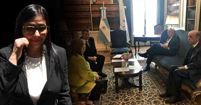 Canciller venezolana intenta colarse entre empujones a reunión de Mercosur