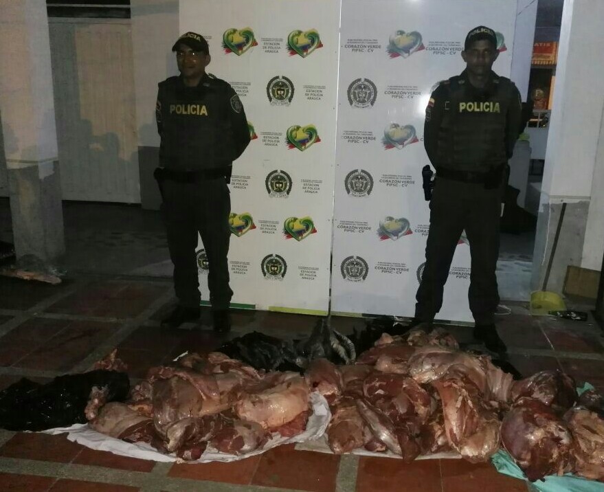 Policía logró la incautación de 300 kilos de carne proveniente de Venezuela
