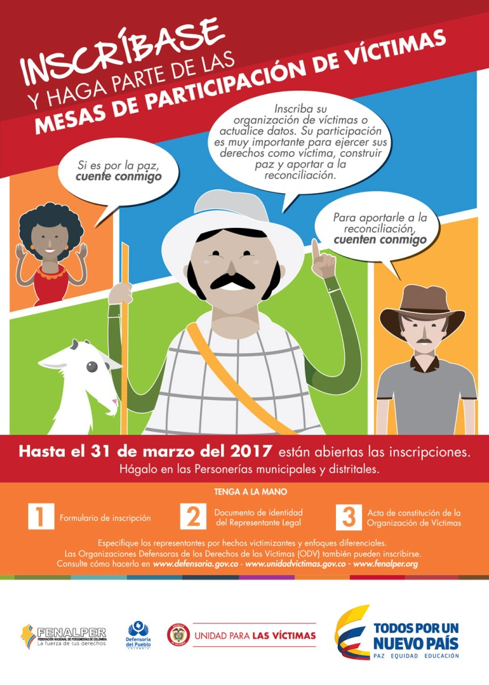 Abiertas inscripciones para la elección de Mesas de Víctimas en Arauca