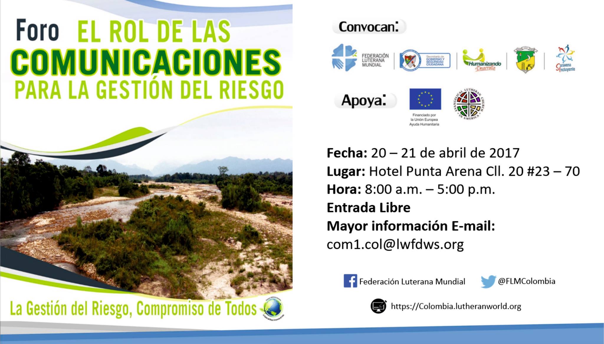 Hoy inicia el foro «Rol de las comunicaciones para la gestión del riesgo»