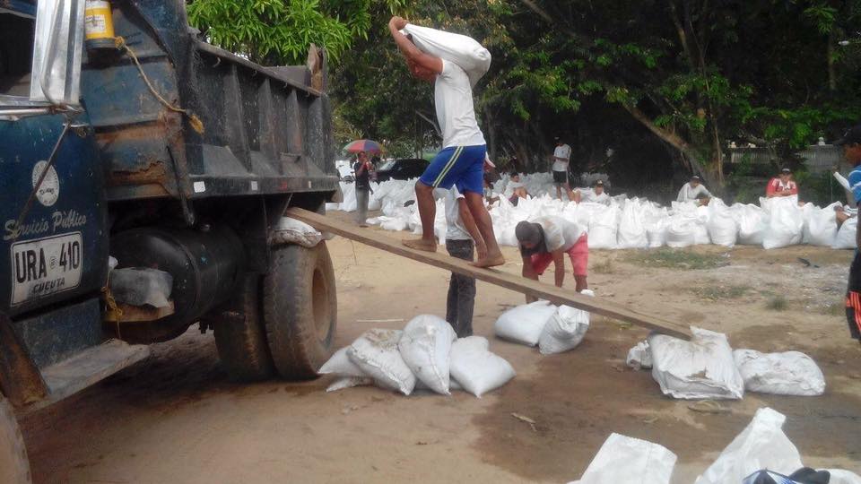 Costales de arena fueron ubicados en puntos críticos de la ribera del río Arauca