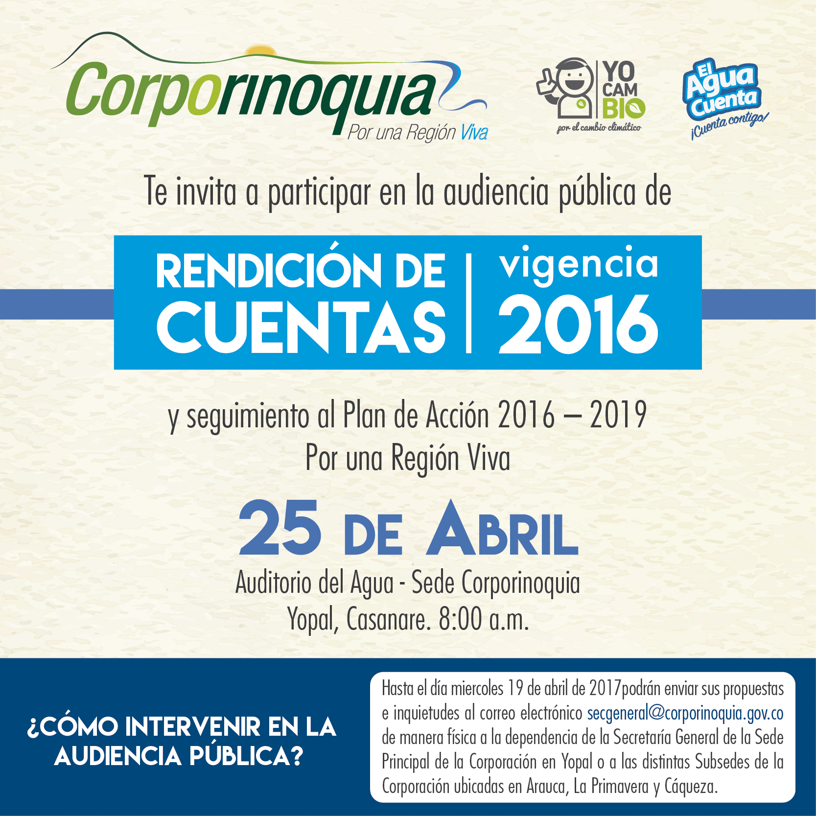 Corporinoquia realizará rendición de cuentas vigencia 2016