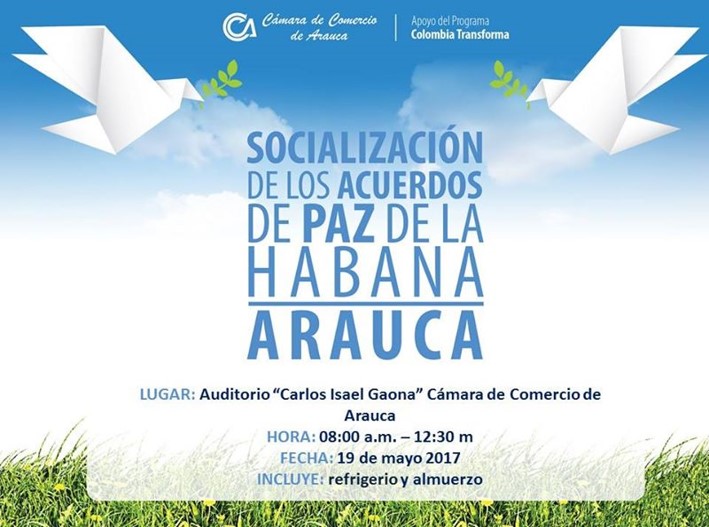 Socialización de los Acuerdos de Paz se realiza en la Cámara de Comercio