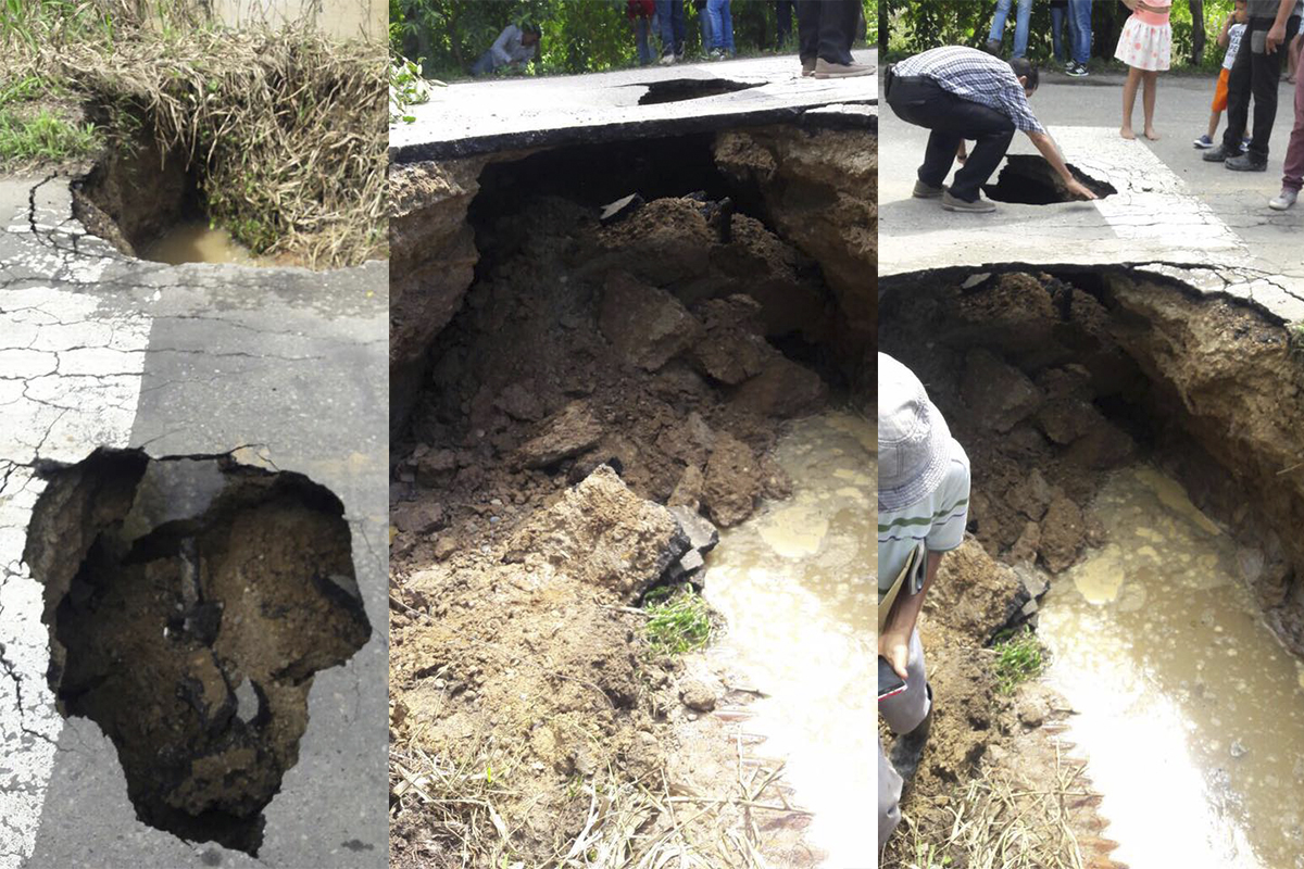 Colapsó alcantarilla en la vía que de Arauca conduce a Caño Limón