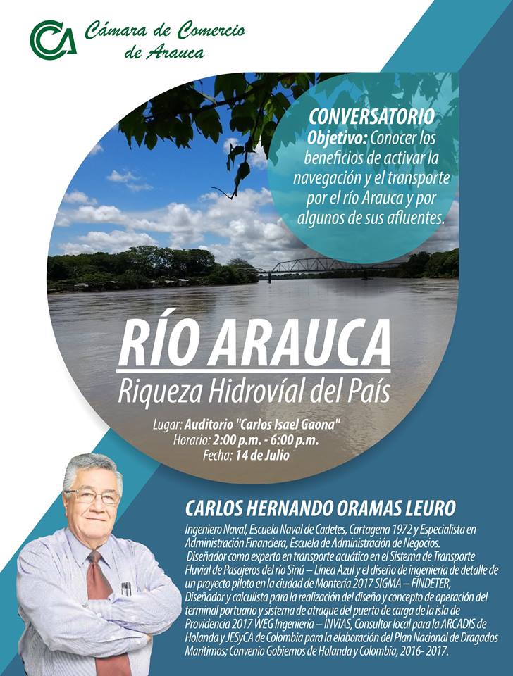 Este viernes Conversatorio “Río Arauca, riqueza hidrovial del país”