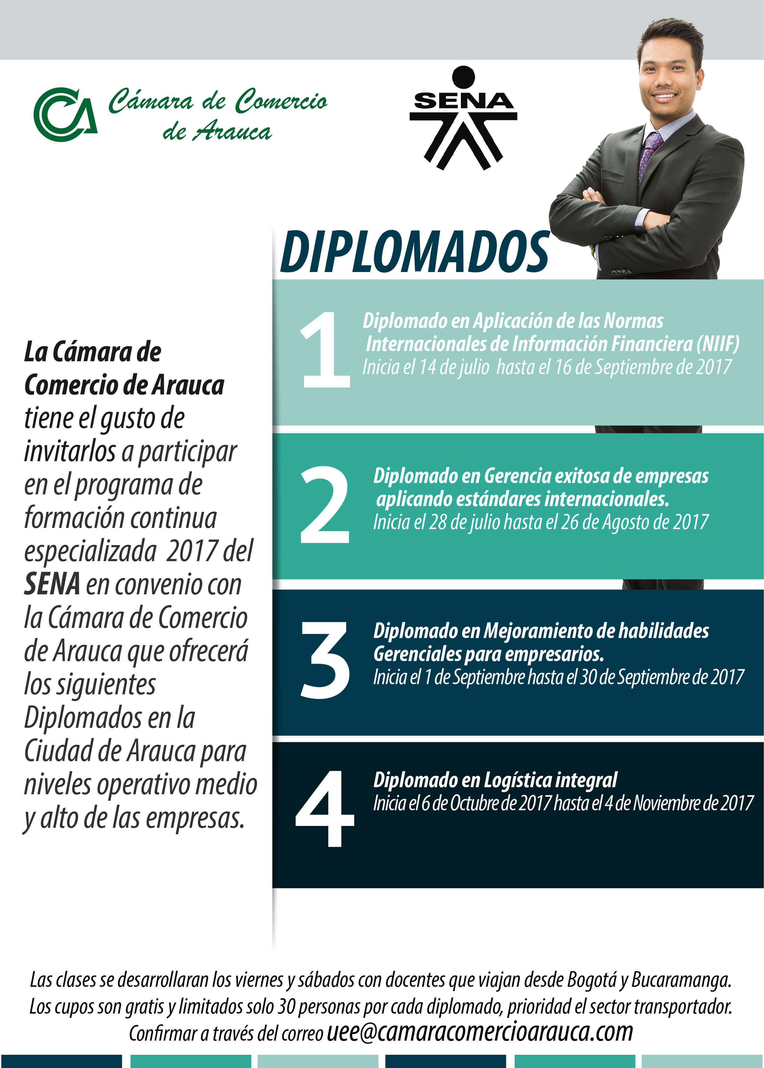 Cámara de Comercio junto al Sena ofrecen diplomados en Arauca