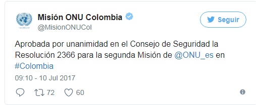 La ONU aprueba misión para seguir acompañando el proceso de paz