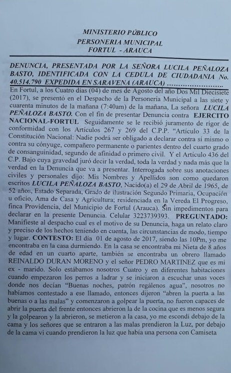 Denuncian al Ejército por tortura, secuestro, hurto y abuso sexual