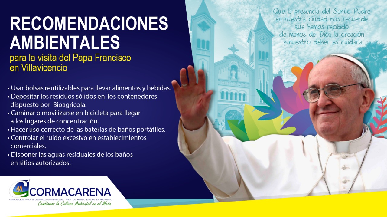 Recomendaciones ambientales por la llegada del Papa