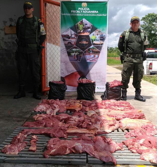 Autoridades incautaron 350 kilos de carne y 220 galones de combustible