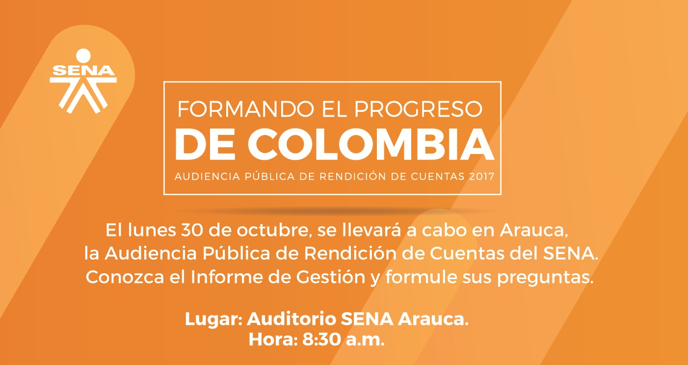 Sena Arauca realizará el 30 de octubre su rendición de cuentas