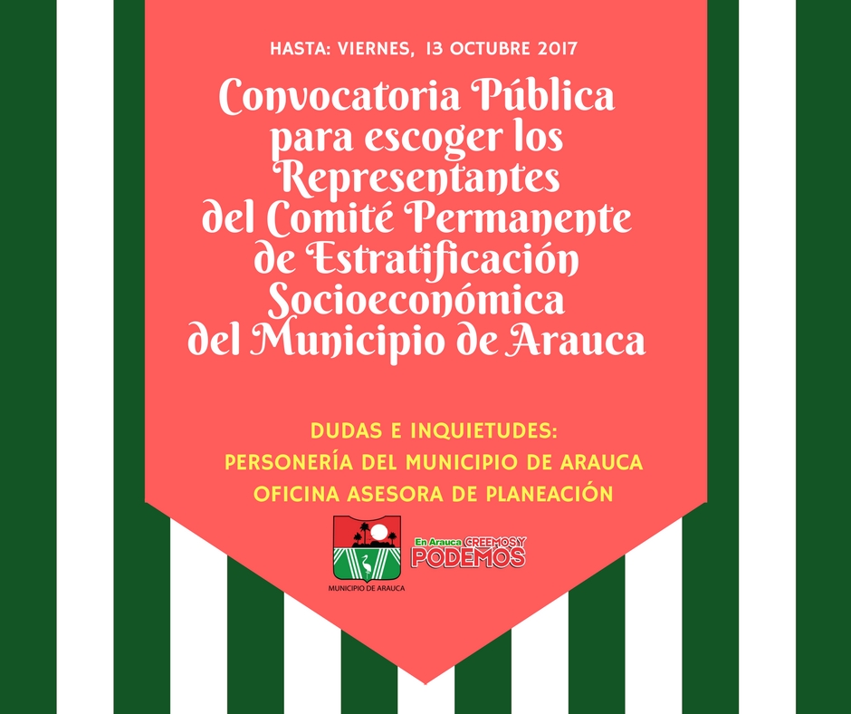 Serán escogidos los representantes del Comité Permanente de Estratificación