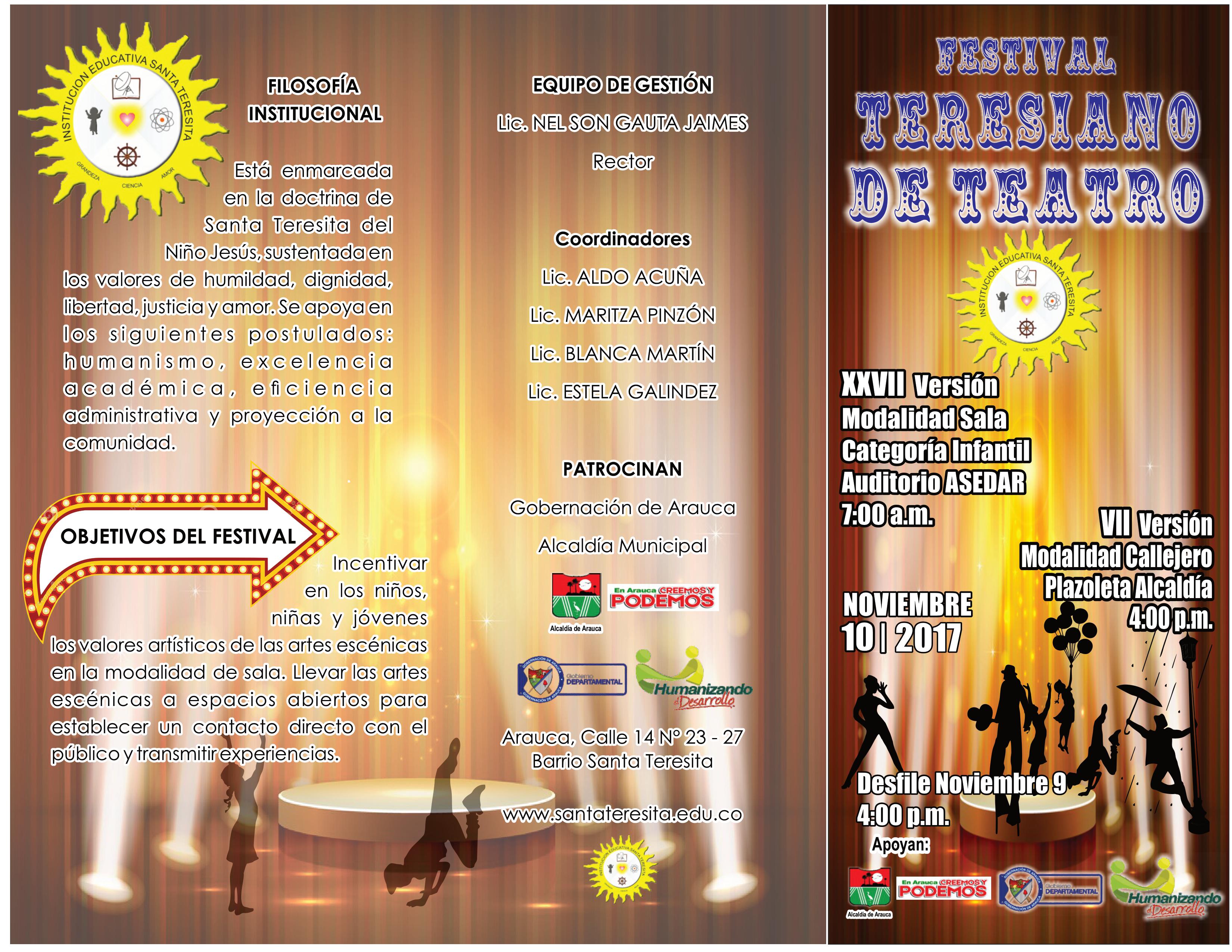 Festival Teresiano arranca este viernes en Arauca capital