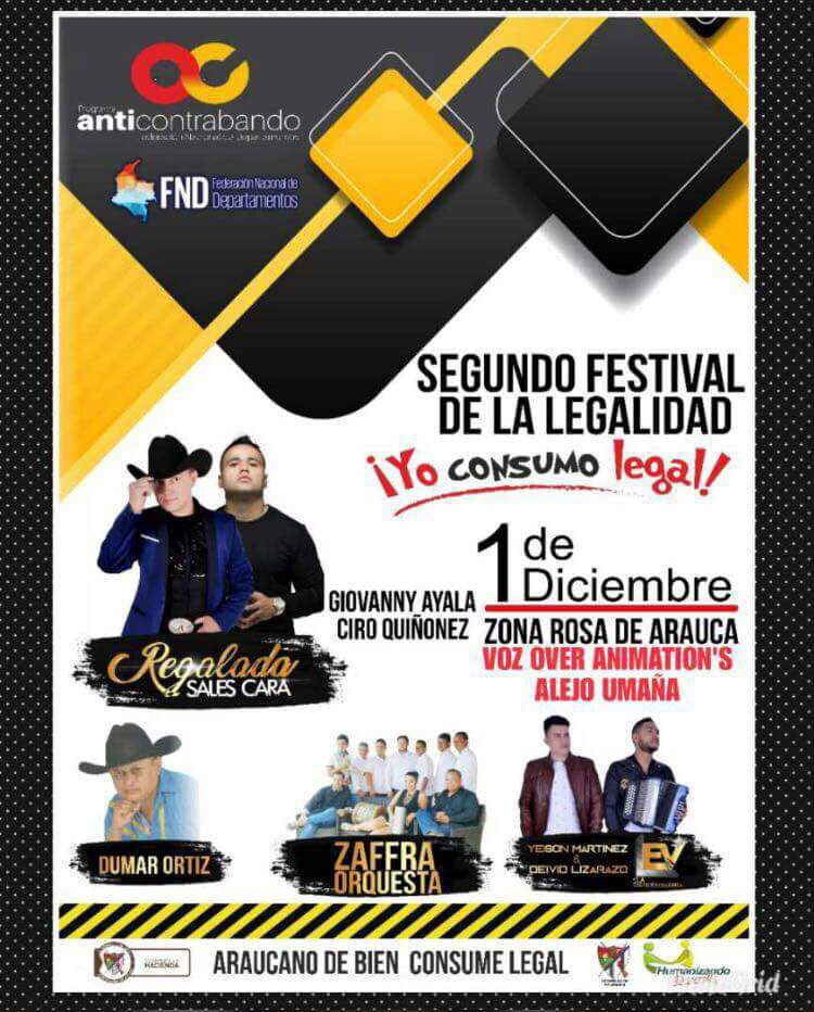 Este viernes 2do Festival de la Legalidad «Yo consumo legal»