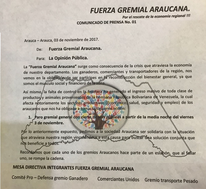 Gremio ganadero del municipio de Arauca inicia paro hoy a la media noche