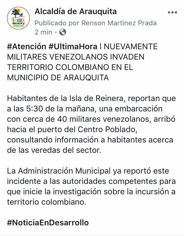 Autoridades confirman intervención de marina venezolana en Isla de Reinera
