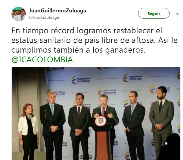 Colombia logra la recertificación como país libre de fiebre aftosa con vacunación