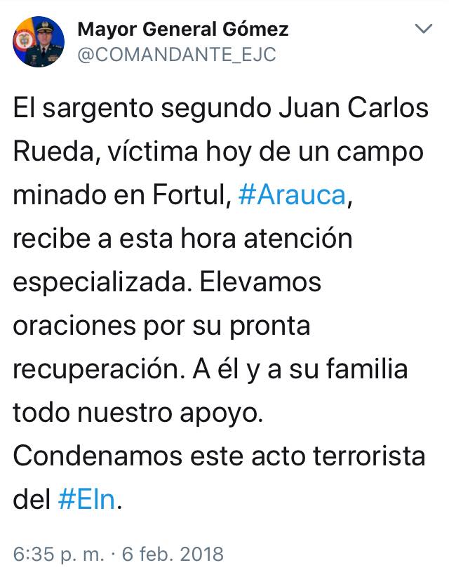 En Fortul se presentó primer accidente de este año por mina antipersona
