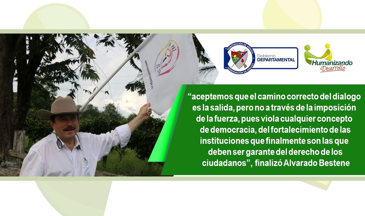 Pronunciamiento del Gobernador Ricardo Alvarado Bestene con respecto a la decisión del ELN a nivel nacional