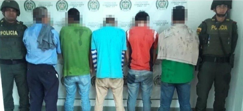 La Policía Nacional, capturó a cinco personas por el delito de aprovechamiento ilícito de los recursos naturales renovables