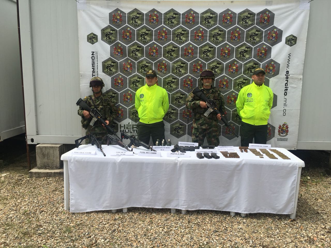 Ejército recupera material de guerra