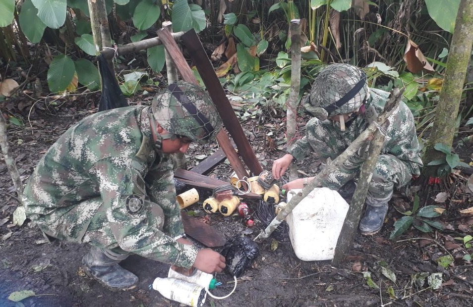 Ejército Nacional destruyó en Arauquita taller de explosivos perteneciente al grupo armado organizado residual