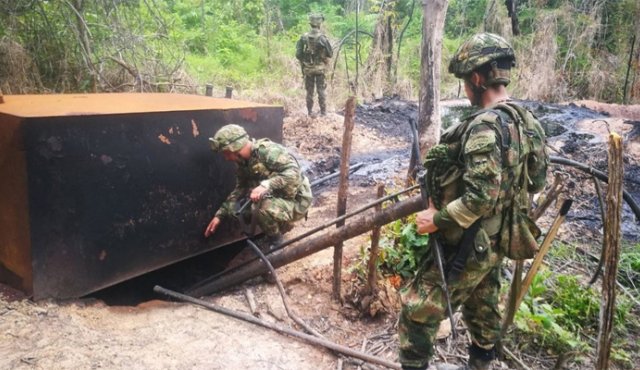 Ejército halló estructuras usadas para narcotráfico en Tibú