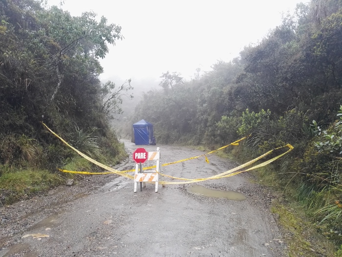 Cerrada una vía al interior del Parque Nacional Natural Chingaza