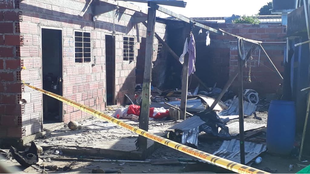 Así quedó la vivienda donde explotó la bomba en Arauquita