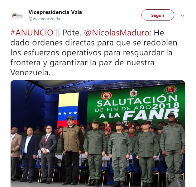 Maduro ordena redoblar la vigilancia en la frontera