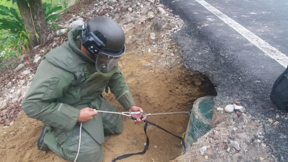 Cerca de 100 kilos de explosivos fueron destruidos por el Ejército