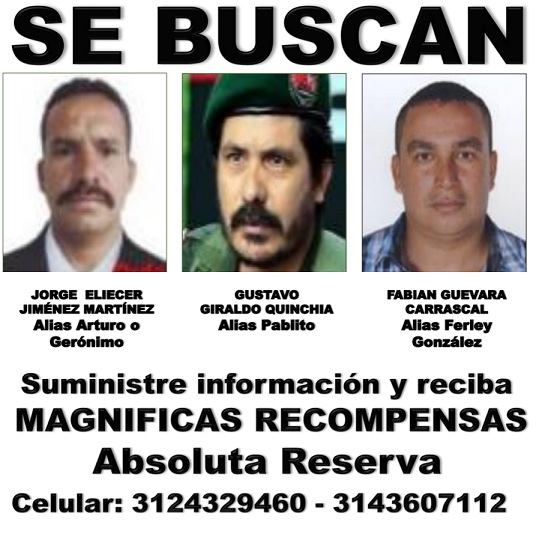 Hasta $ 4 mil millones, la recompensa por 3 jefes de Eln