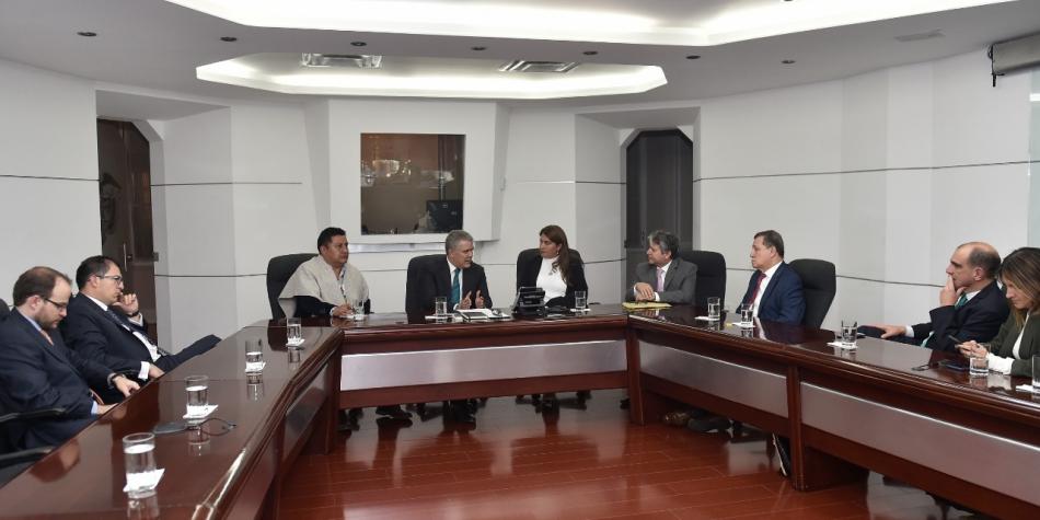 Duque recibió a un reducido grupo de la ‘minga’ de congresistas