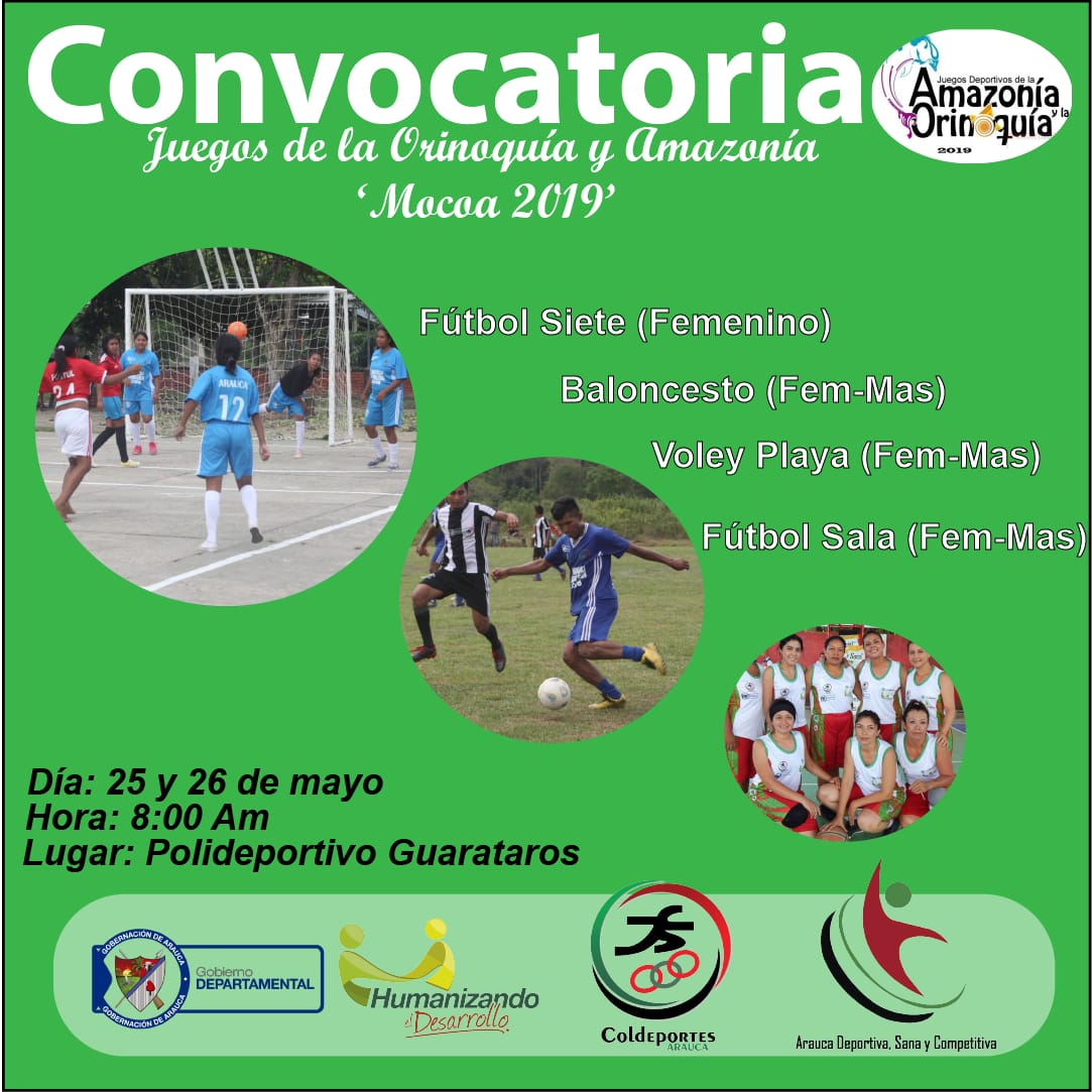 Se abre la convocatoria para participantes a los Juegos de la Orinoquía y Amazonía ‘Mocoa 2019’