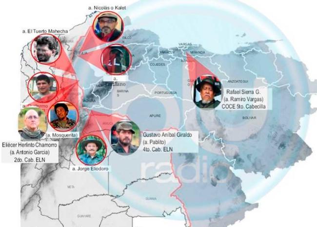 En estos estados de Venezuela se esconden nueve cabecillas del ELN