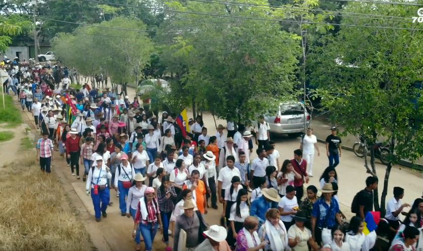 Así fue la caminata de la Ruta Libertadora en Arauca