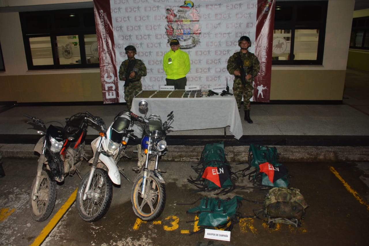 Ejército Nacional incautó material de guerra al parecer del ELN