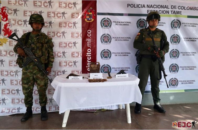 Ejército Nacional halla depósito ilegal en zona rural del municipio de Tame, Arauca