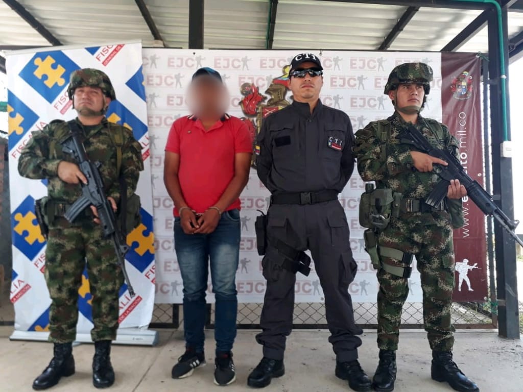 Ejército reportó la captura de un importante explosivista del ELN