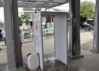 Sena Arauca instaló cabina de desinfección en la entrada del Hospital San Vicente