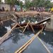 Se cayó el puente de Llano Alto en medio de su construcción