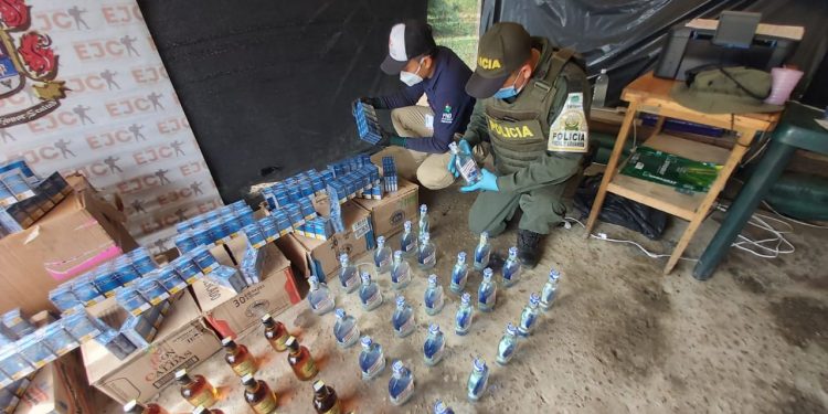 Polfa incautó licor y cigarrillos de contrabando