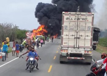 Siete personas muertas tras explosión de camión cisterna en Tasajera, Magdalena