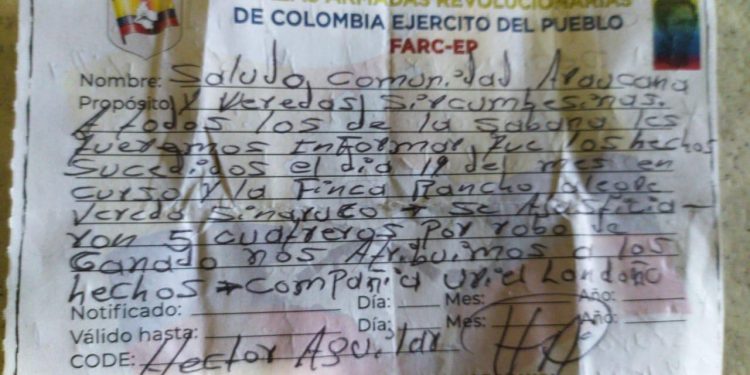 Disidencias se atribuyen la muerte de cinco personas en Arauca