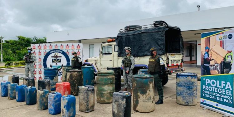 Autoridades incautaron 640 galones de combustible de contrabando tipo ACPM