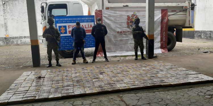 Autoridades incautaron 361 kilos de droga escondidos en una volqueta en Tame