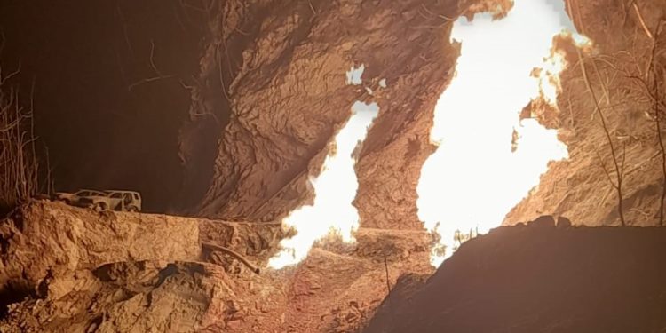 Deslizamiento causó rompimiento y explosión de gasoducto en Toledo, N. de Santander